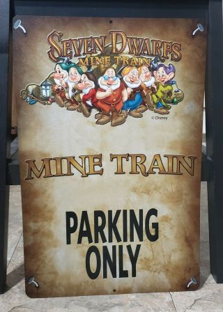 Disney Magic Kingdom Seven Dwarfs Mine Train 12x18in Metal Sign