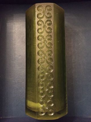 Vintage Mid Century Modern (Sascha Brastoff ??) Green Acrylic Resin vase MCM 2