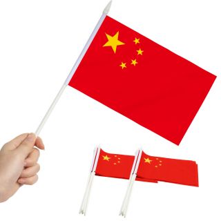 Anley China Mini Flag 12 Pack - Hand Held Small Miniature Chinese Flags
