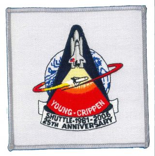 Nasa Patch Vtg Sts - 1 Space Shuttle Columbia 25th Anniversary Young Crippen 4.  5 "