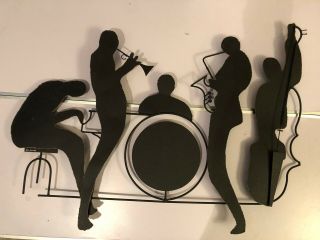 Vintage,  Signed C.  Curtis Jere Metal Wall Art Sculpture Jazz Band Signed & Dated
