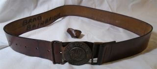 Boy Scout Canada Leather Belt And Tie Clasp Slide