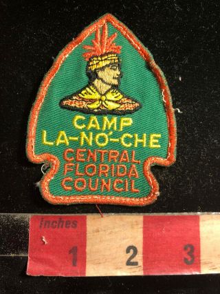 Vtg C1960s Central Florida Council Camp La - NÓ - Che Boy Scouts Twill Patch 02ne