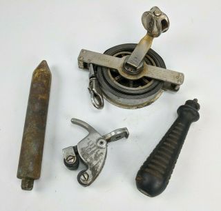 Vintage Lufkin Little Joe Oil Gauging Tape Measure W/ Brass Plumb Bob - Gas