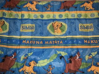 Vintage 90s Disney The Lion King Twin Reversible Comforter Blanket Simba Hakuna