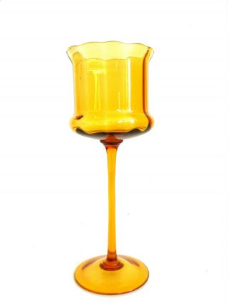 Mid Century Modern Empoli Glass Goblet Snifter 11  Tall Italy Italian