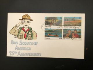 Icollectzone Us 2180 - 83 Boy Scout Fdc Hand Painted Cover (d100)