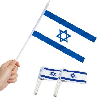 Anley Israel Mini Flag 12 Pack Hand Held Small Miniature Israeli Flags On Stick