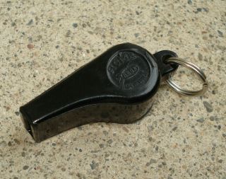 Vintage Acme Black Plastic Whistle Patented Made In England 1 7/8 "