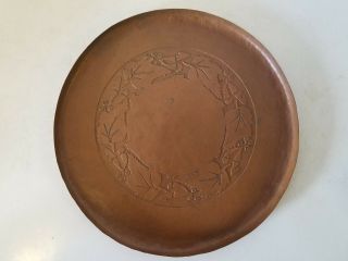 Vintage Arts and Crafts Style Copper Decorative Plate with Designs by J.  Hunt 3