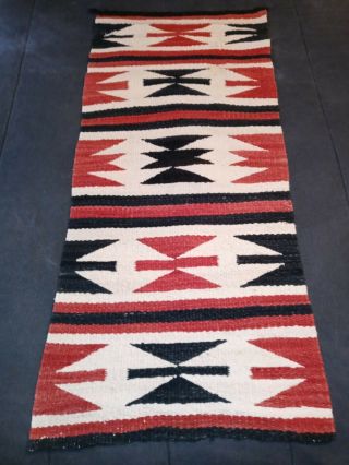 Vintage Native American Navajo Indian Butterfly Design Wool Rug