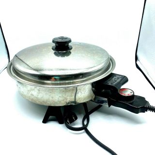 Vtg Saladmaster 10 " Electric Skillet Pan 7817 With Lid Made In Usa