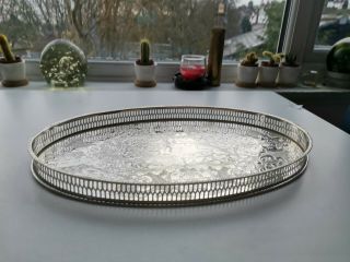 A Lovely Antique Art Nouveau Embossed Silver Plated Drinks Tray.  C1910