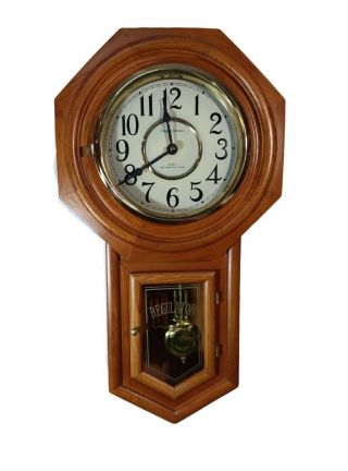 Vintage Classic Manor Westminster Chime Regulator Pendulum Quartz Wall Clock