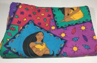Vintage Disney Pocahontas Twin Bed Comforter Reversible Pocket Blanket 87”x62” 2