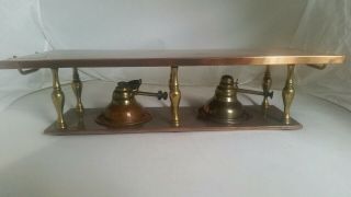 Antique Hinks Arts And Crafts Copper And Brass Hot Plate With Double Burners