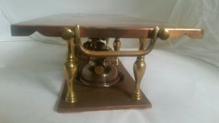 Antique Hinks Arts and Crafts Copper and Brass Hot Plate with Double Burners 3
