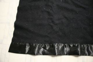 Vintage USA Made Faribo 100 Wool Blanket ALL BLACK Satin Trim Ends 87 
