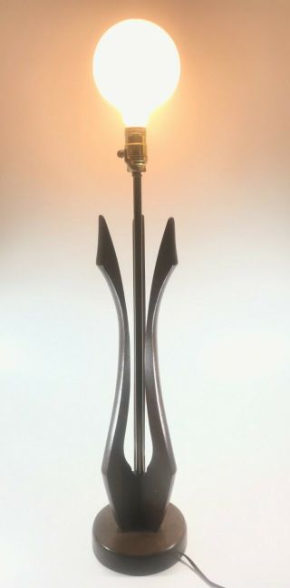 Vintage Mcm Mid Century Modern Danish Teak Wishbone Lamp Modeline Wollums Style