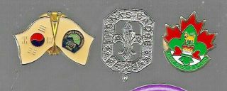 Scout Pins: Korea World Jamboree 91; Canada Thanks Badge & Chief Scouts Award