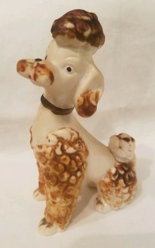 Vintage 1950s Inarco Bisque Porcelain Poodle Figurine Japan 4.  75 "