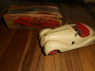 Vintage Schuco Examico 4001 Wind Up Toy & Box - White Sports Car Germany