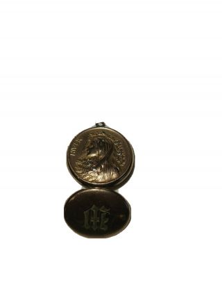Antique W&h Co Victorian Gold Filled Monogrammed Locket Pendant