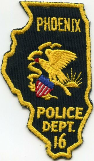 Old Vintage Phoenix Illinois Il State Shape Shaped Police Patch