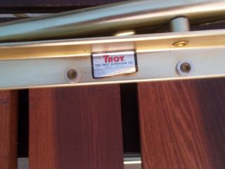 2Vintage Troy Sunshade Redwood Slat Folding Chair Anodize Aluminum Gilbert Rohde 2