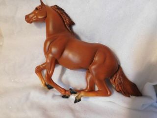 Vintage Model Horse,  14 Inch,  Galloping,  Dark Brown