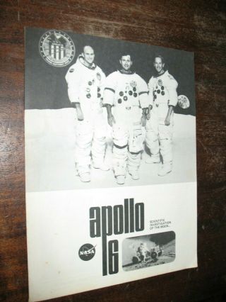 1972 Nasa Apollo 16 Mfa Scientific Investigation Of The Moon Mission Booklet