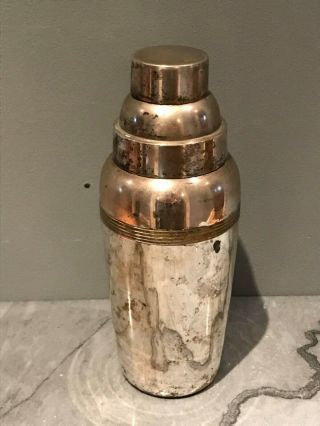 Heavy Gauge French Art Deco Silver Plated Cocktail Shaker