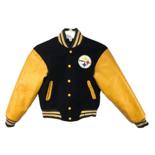 Vtg Pittsburgh Steelers Nfl Letterman Jacket Coat Sears Roebuck Boys 12 Child