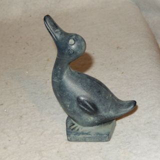 Pair Vintage VIRGINIA Metalcrafters Cast Iron Baby DUCK Signed 1950 Naughty 2