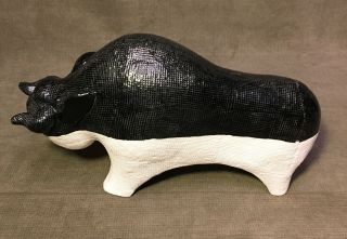 Vintage Mcm Studio Pottery Ceramic Bull Figure - Raymor Bitossi Era