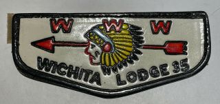 Oa Lodge 35 Wichita Leather Flap Boy Scout Mw1