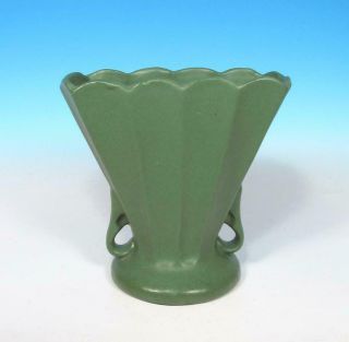 Zanesville Stoneware Arts & Crafts Matte Green 1920s Mission Pottery 198 Vase 3