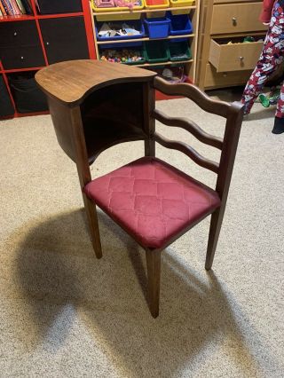 Vintage/antique Telephone Table Gossip Chair/bench Art Deco Mid Century Modern