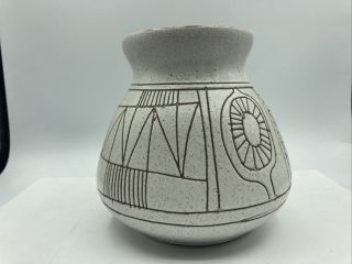 Vintage Mid Century Modern Abstract Lapid Israel Signed Vered Pottery Vase
