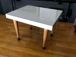 Mid Century Plant Stand Side End Table Blond Formica