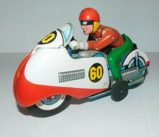 Neat Vintage Friction Tin Toy Motorcycle T - N Nomura 60 Made In Japan