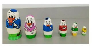 Vintage Disney Donald Duck Nesting Doll Complete Set Federal Republic Of Germany