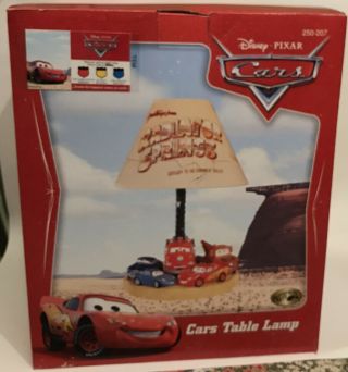 Disney Pixar Cars Table Lamp 3d Radiator Springs Lightning Mcqueen Mater Movie