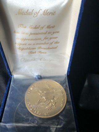 Ronald Regan Medal Of Merit Republican Presidential Task Force Coin