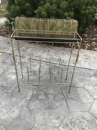 Vintage Mid Century Lp 45 Record Rack Stand 2 Tier Numbered