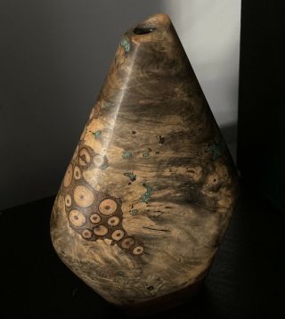 Uli Kirchler Buckeye Burl Wood Vase Mid Century Modern Woodworker Craft Era