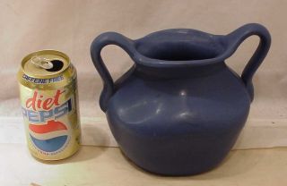 Vintage Blue Mission Style Arts And Crafts Era Handkerchief Pottery Vase
