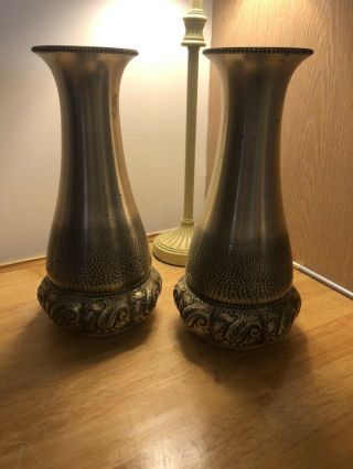 Antique Pair Wmf Vases Silver Plate Jugendstil Art Nouveau Circa 1910 X 2