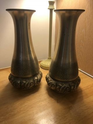 Antique Pair WMF Vases Silver Plate Jugendstil Art Nouveau Circa 1910 X 2 2