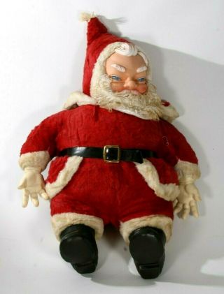 Vtg 1950s 24 " Jumbo My Toy Rubber Face Stuffed Plus Pals Xmas Doll Santa Claus